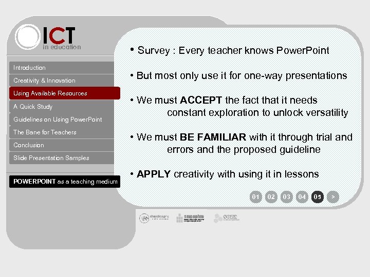 ICT in education Introduction Creativity & Innovation Using Available Resources A Quick Study Guidelines