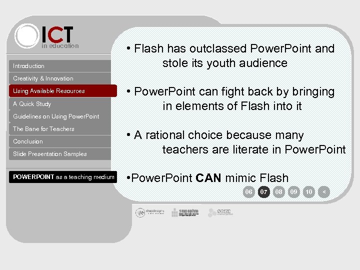 ICT in education Introduction • Flash has outclassed Power. Point and stole its youth