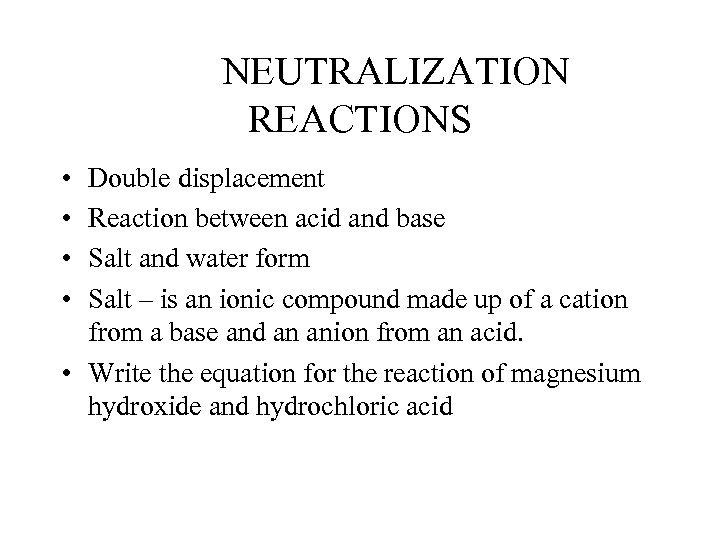 ACIDS AND BASES STATE