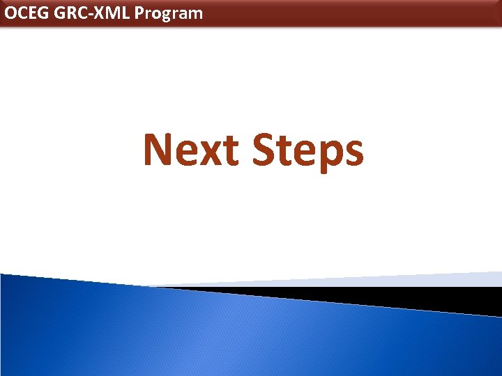 OCEG GRC-XML Program Next Steps 
