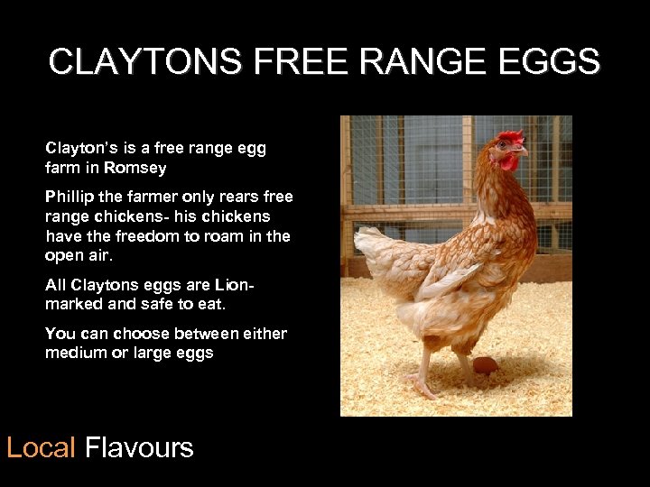 CLAYTONS FREE RANGE EGGS Clayton’s is a free range egg farm in Romsey Phillip