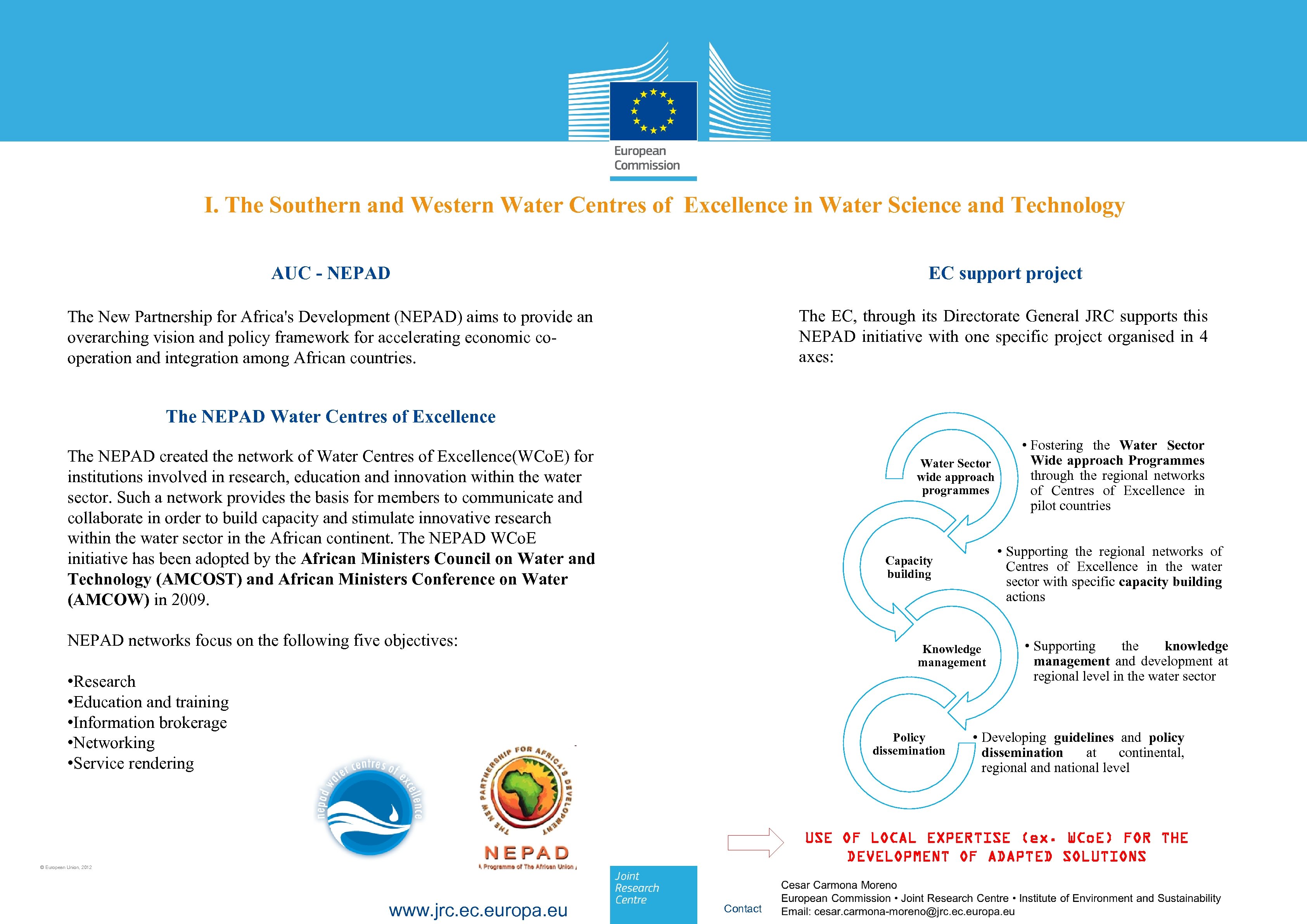 I. The Southern and Western Water Centres of Excellence in Water Science and Technology