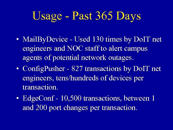 Usage - Past 365 Days • Mail. By. Device - Used 130 times by