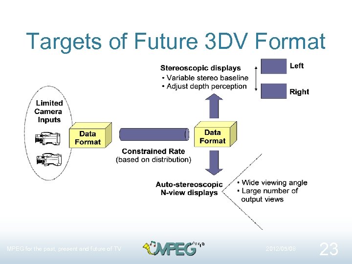 Targets of Future 3 DV Format MPEG for the past, present and future of