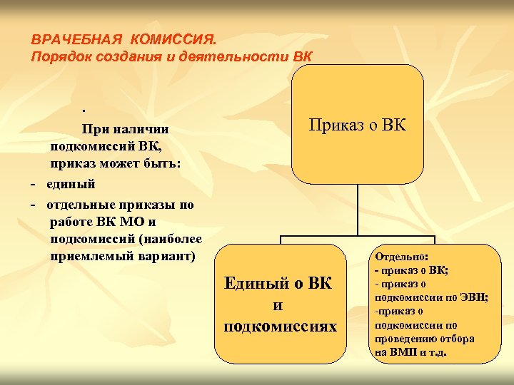 Приказ о создании врачебной комиссии медицинской организации образец