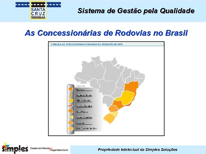 Sistema de Gestão pela Qualidade As Concessionárias de Rodovias no Brasil Propriedade Intelectual da