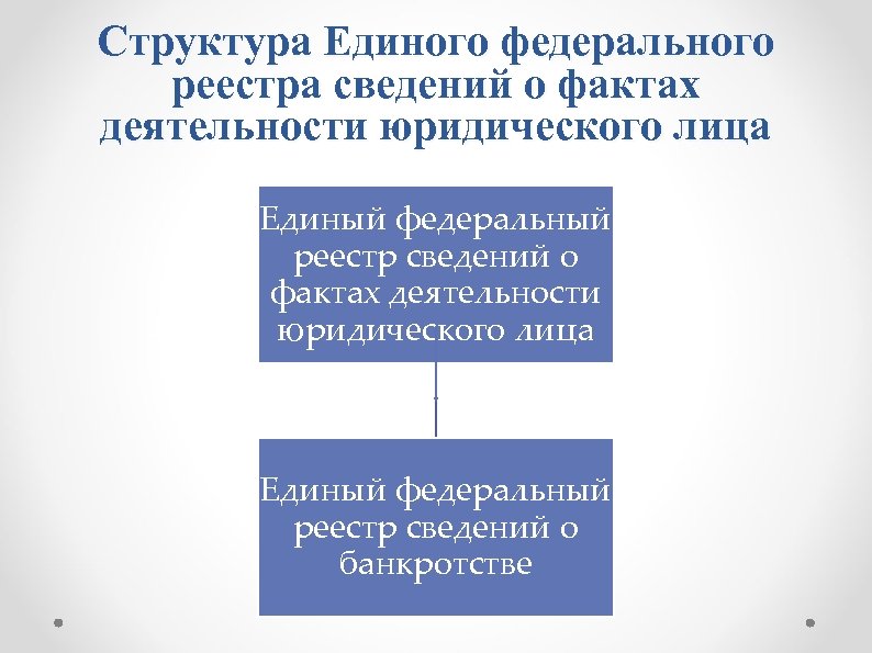 Структура Единого федерального реестра сведений о фактах деятельности юридического лица Единый федеральный реестр сведений