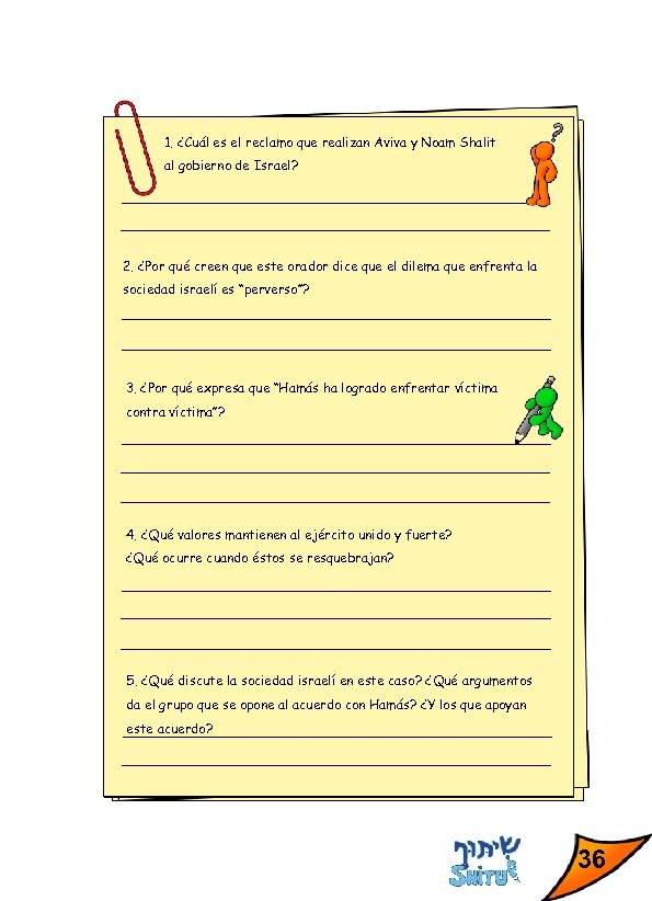 1. ¿Cuál es el reclamo que realizan Aviva y Noam Shalit al gobierno de