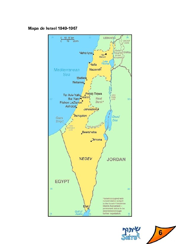 Mapa de Israel 1949 -1967 6 