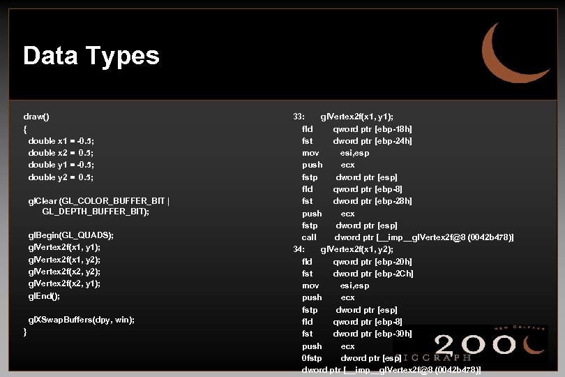 Data Types draw() { double x 1 = -0. 5; double x 2 =