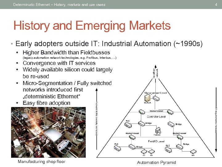 Deterministic Ethernet – History, markets and use cases 4 History and Emerging Markets •