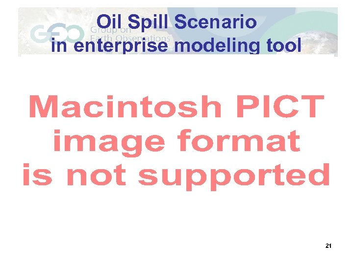 Oil Spill Scenario in enterprise modeling tool 21 