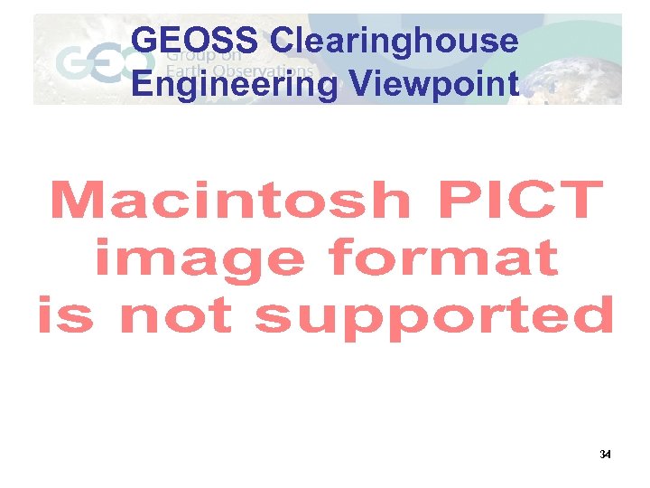 GEOSS Clearinghouse Engineering Viewpoint 34 