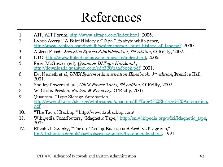 References 1. 2. 3. 4. 5. 6. 7. 8. 9. 10. 11. 12. AIT,