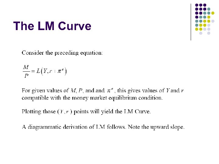 The LM Curve 