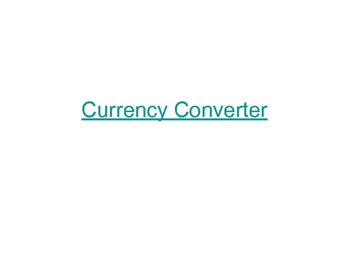 Currency Converter 