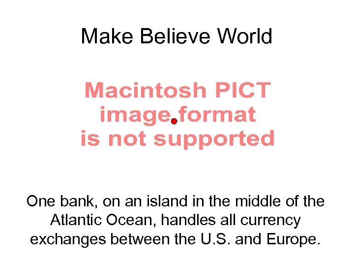 Make Believe World One bank, on an island in the middle of the Atlantic