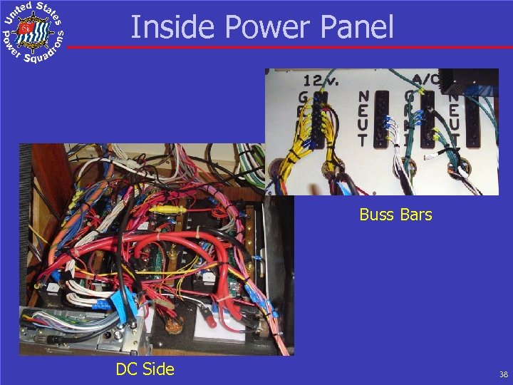 Inside Power Panel Buss Bars DC Side 38 