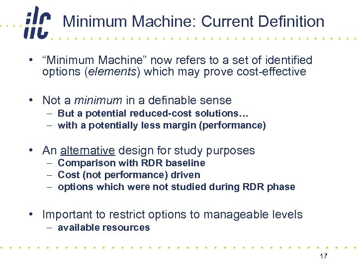 Minimum Machine: Current Definition • “Minimum Machine” now refers to a set of identified