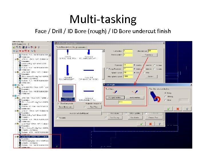 Multi-tasking Face / Drill / ID Bore (rough) / ID Bore undercut finish 