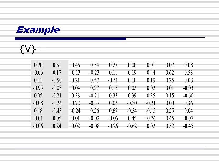 Example {V} = 