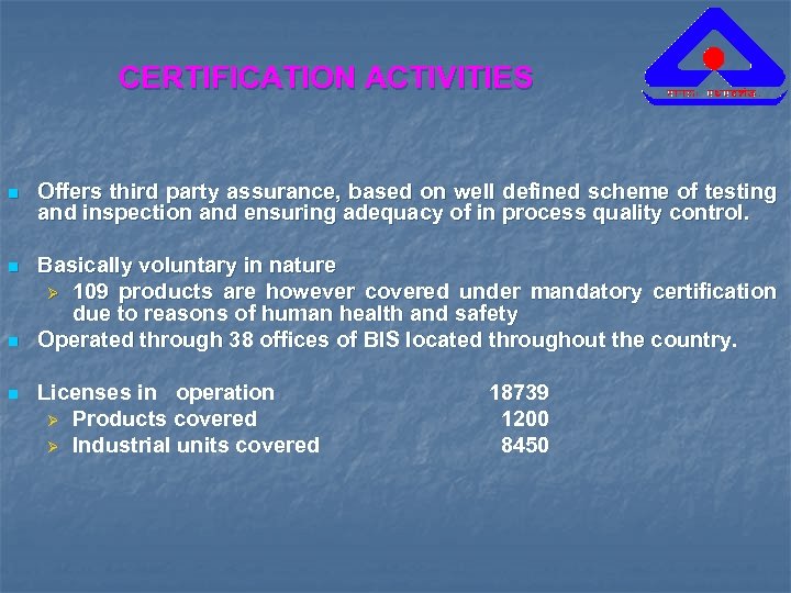 CERTIFICATION ACTIVITIES n Offers third party assurance, based on well defined scheme of testing
