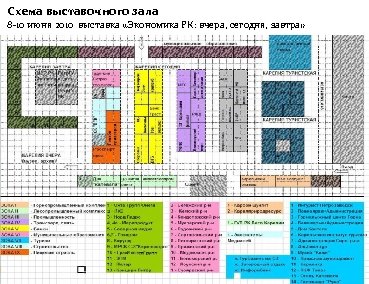 Схема выставочного зала 8 -10 июня 2010 выставка «Экономика РК: вчера, сегодня, завтра» 