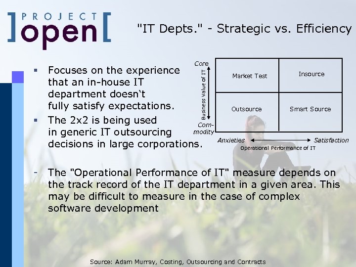 "IT Depts. " - Strategic vs. Efficiency § - Focuses on the experience that