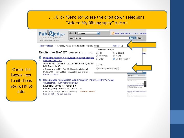 . . . Click “Send to” to see the drop down selections. “Add to