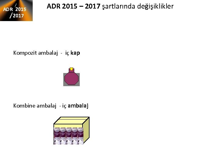 ADR 2015 2017 ADR 2015 – 2017 şartlarında değişiklikler Kompozit ambalaj - iç kap