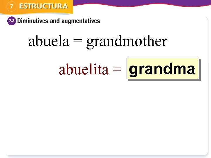 abuela = grandmother abuelita = grandma ? 