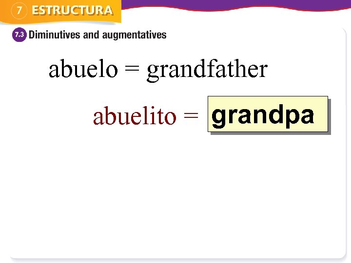 abuelo = grandfather abuelito = grandpa ? 