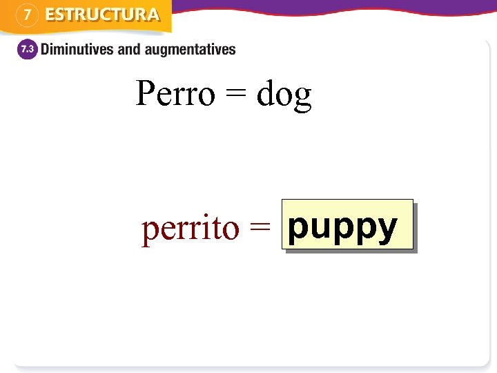 Perro = dog perrito = puppy ? 