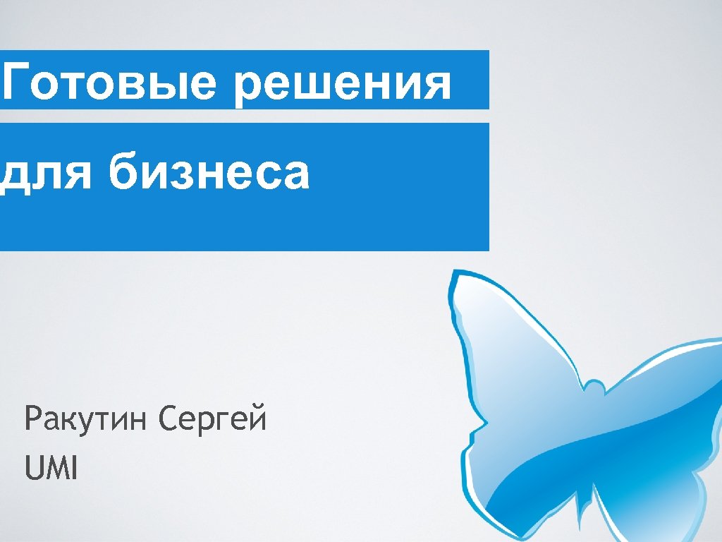 Готовые решения для бизнеса Ракутин Сергей UMI 