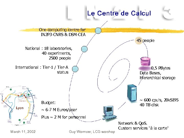One computing centre for IN 2 P 3 -CNRS & DSM-CEA 45 people National