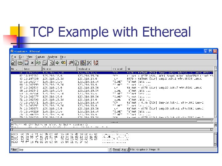 TCP Example with Ethereal 