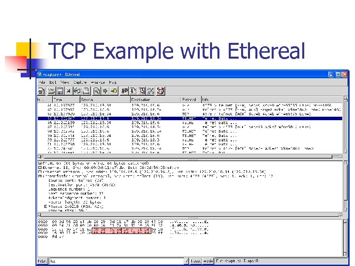 TCP Example with Ethereal 