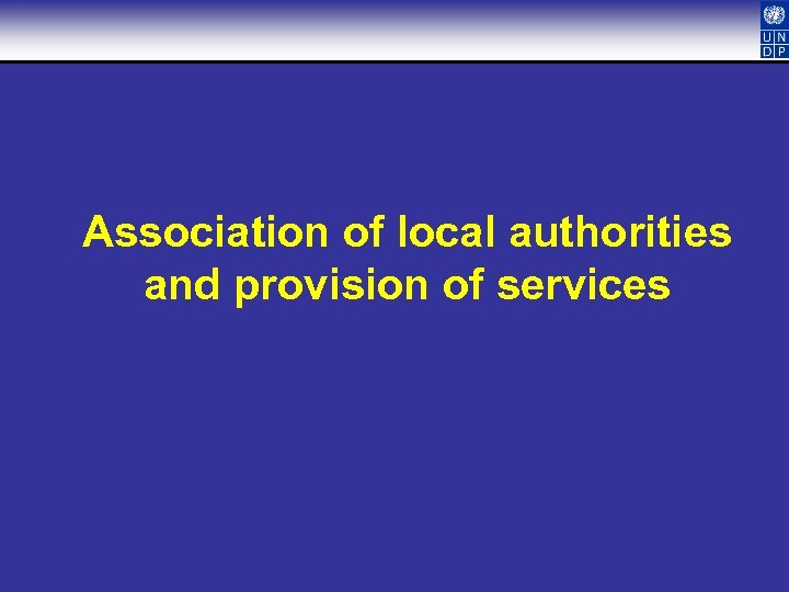 Association of local authorities and provision of services 