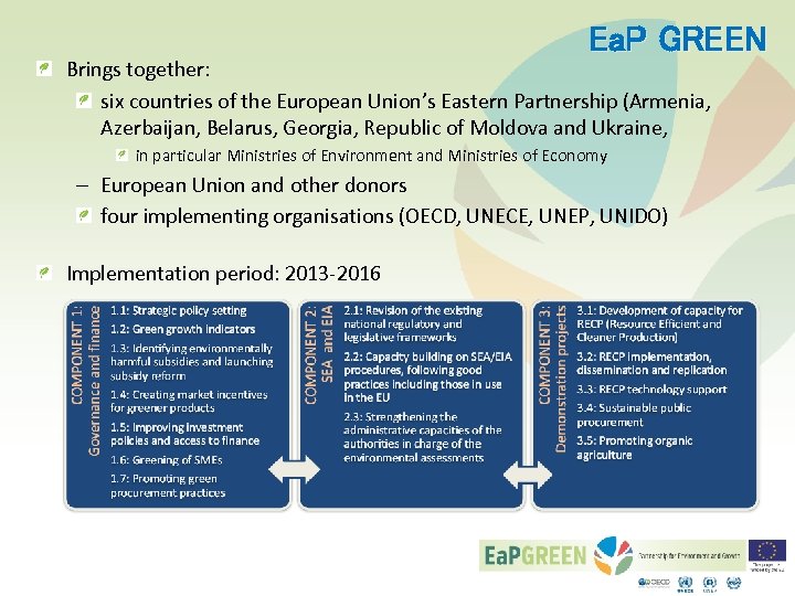 Ea. P GREEN Brings together: six countries of the European Union’s Eastern Partnership (Armenia,