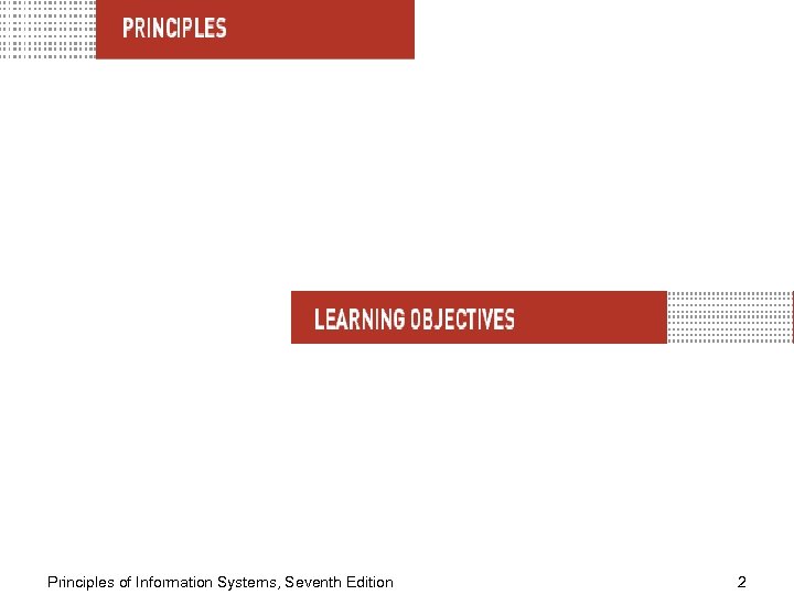 Principles of Information Systems, Seventh Edition 2 