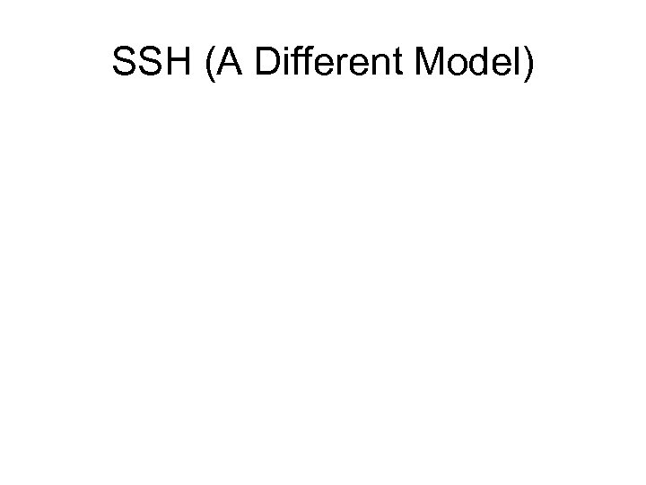 SSH (A Different Model) 