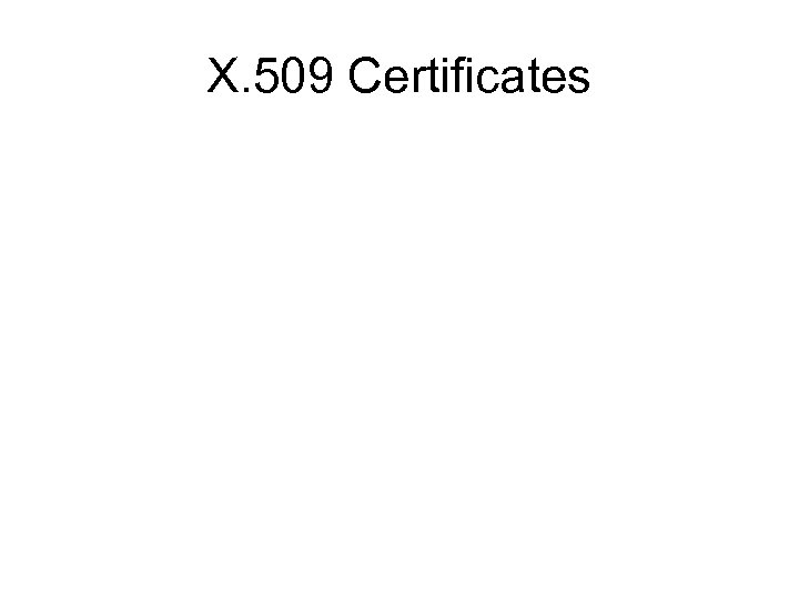 X. 509 Certificates 