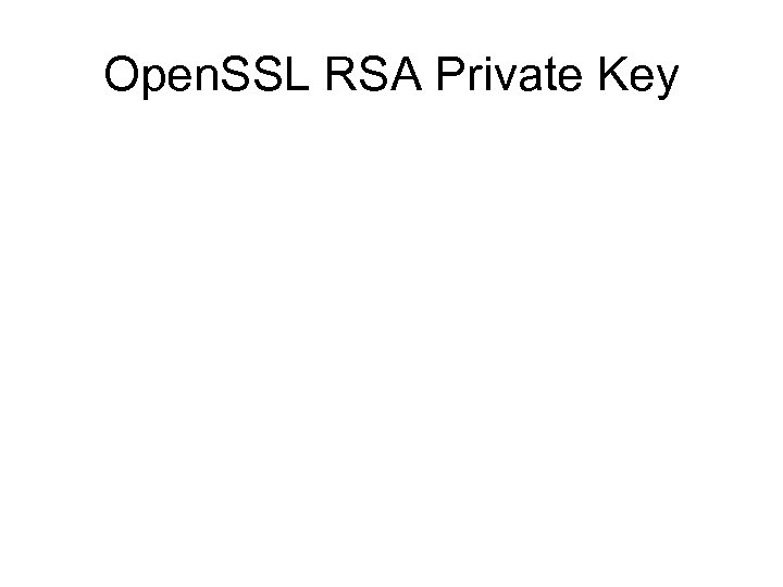 Open. SSL RSA Private Key 