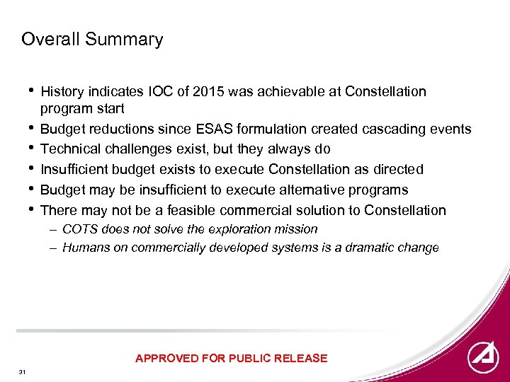 Overall Summary • • • History indicates IOC of 2015 was achievable at Constellation