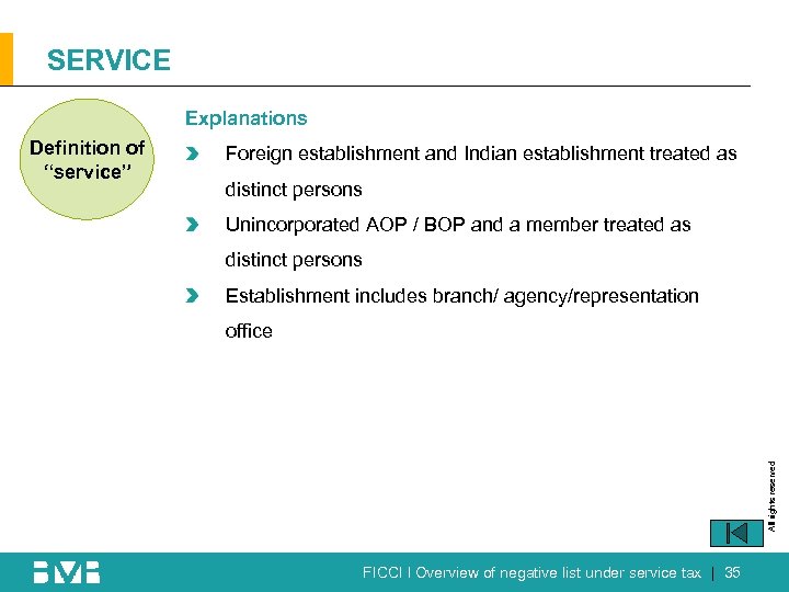 SERVICE Explanations Foreign establishment and Indian establishment treated as distinct persons Unincorporated AOP /