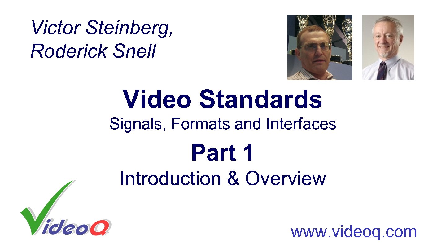 Victor Steinberg, Roderick Snell Video Standards Signals, Formats and Interfaces Part 1 Introduction &