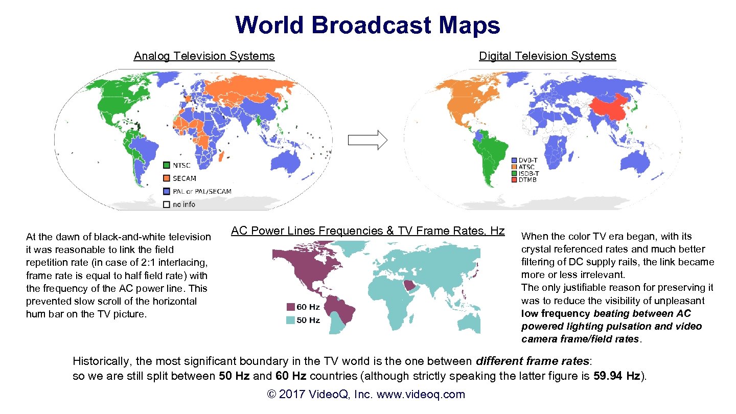 World Broadcast Maps Analog Television Systems At the dawn of black-and-white television it was