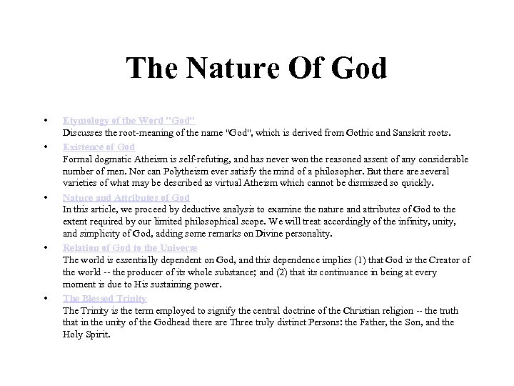 The Nature Of God • • • Etymology of the Word 