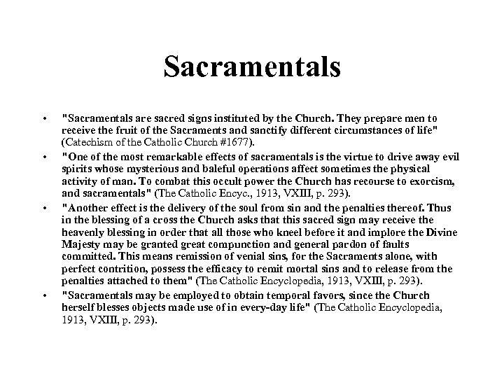 Sacramentals • • 