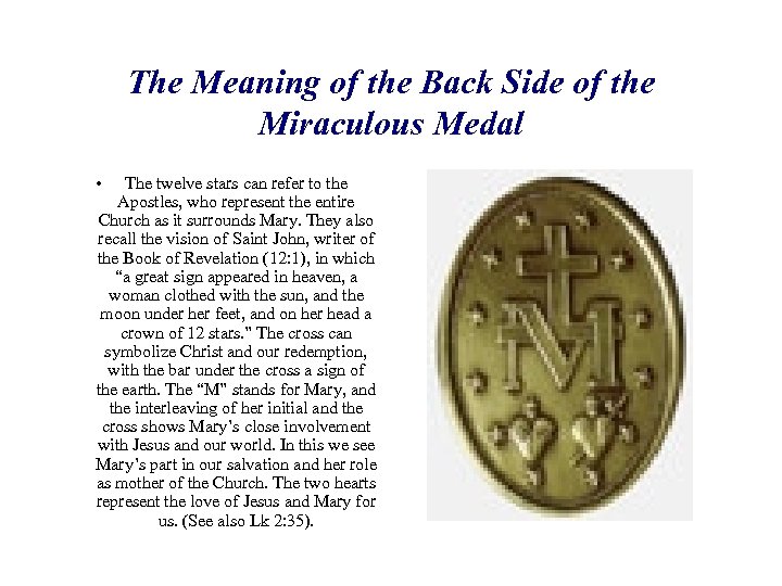 The Meaning of the Back Side of the Miraculous Medal • The twelve stars